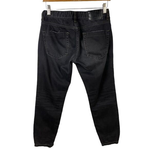 ONE Teaspoon Freebirds Low Waist Rigid Skinny Black Distressed Zip Jeans Size 25 - Picture 5 of 9